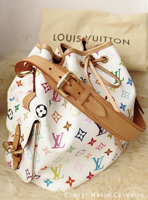 Louis Vuitton White Monogram Multicolor Canvas Noe Shoulder Bag